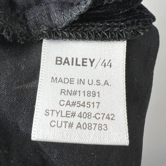 BAILEY 44 Black Velvet Choker V-Neckline Balloon Sleeve Blouse Top Shirt Size S - Picture 9 of 10